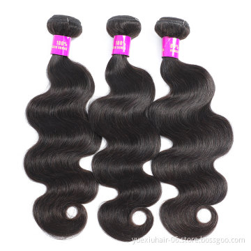 Virgin Brazilian Human Hair Bundle and Closure Wholesale 100% Human Hair Extension Body Wave Hair Weave Bundle